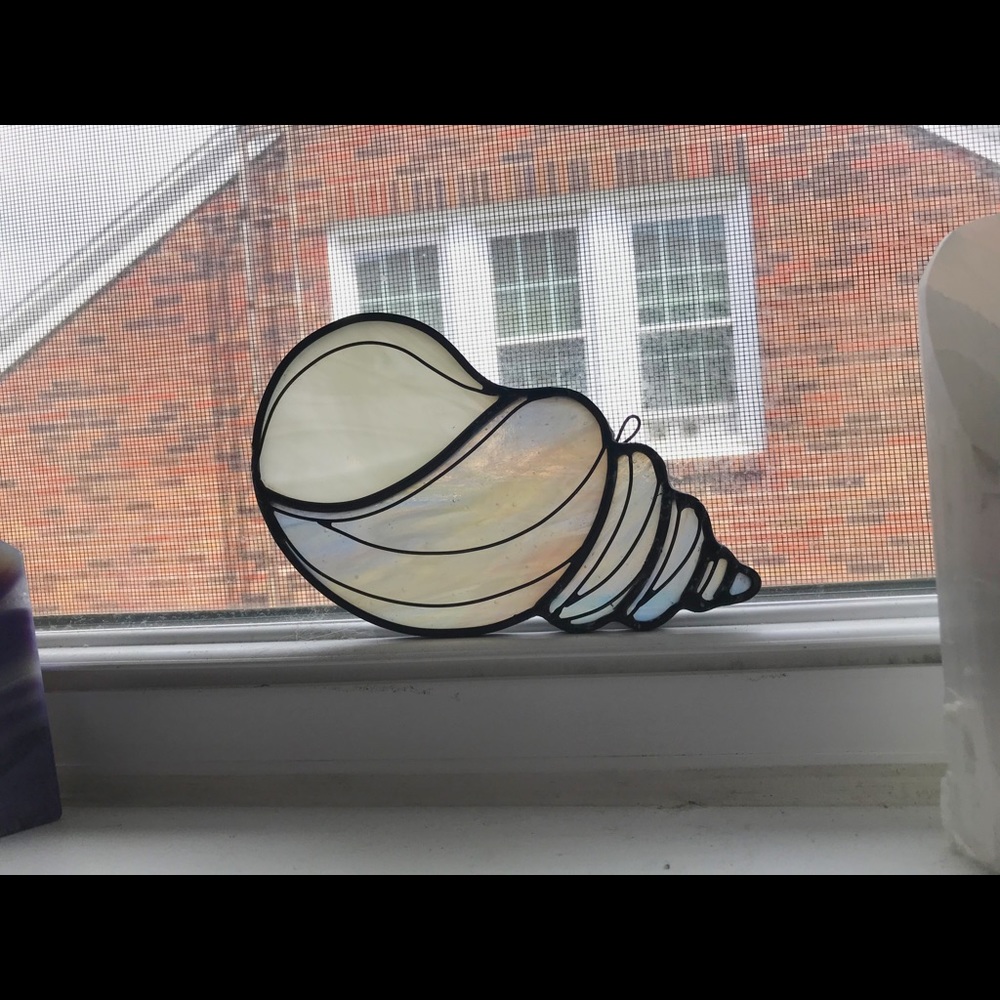 Vintage Stained Glass Seashell